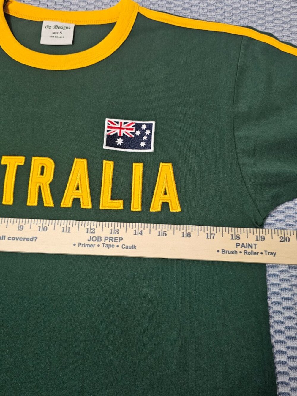 OZ Designs Australia Sports Green Yellow Womens Shirt Cotton Small Fit to Medium - Picture 6 of 8
